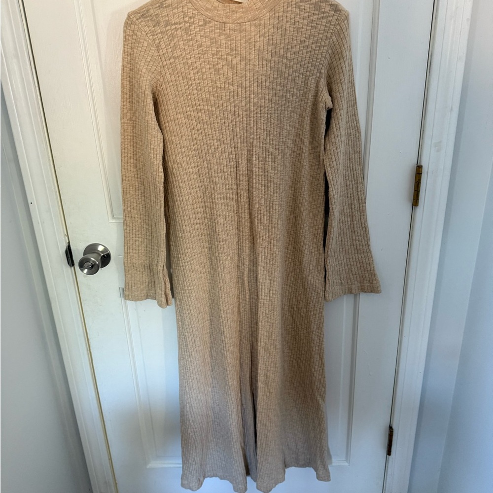 Christy Dawn Tan Long Sleeve Dress